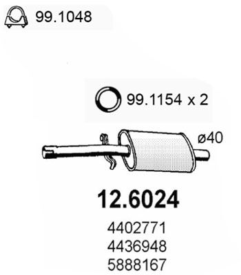 ASSO 12.6024 Глушитель выхлопных газов  для FIAT RITMO (138_) 1.5