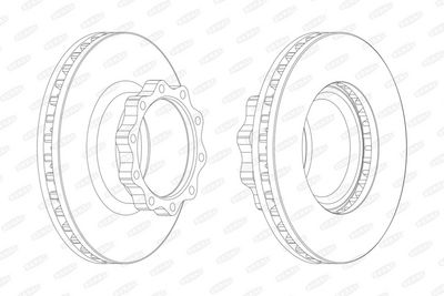 Brake disc voor Links/Rechts (377mmx45mm) past: MAN HOCL, M 2000 L, M 2000 M, TGM I, TGM II, TGS I, TGX I 03.95-