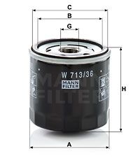 Масляный фильтр MANN-FILTER W 713/36 для MAZDA BT-50