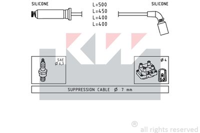 Комплект проводов зажигания KW 360 730 для DAEWOO REZZO