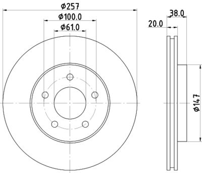 Тормозной диск HELLA 8DD 355 113-351 для CHRYSLER ES
