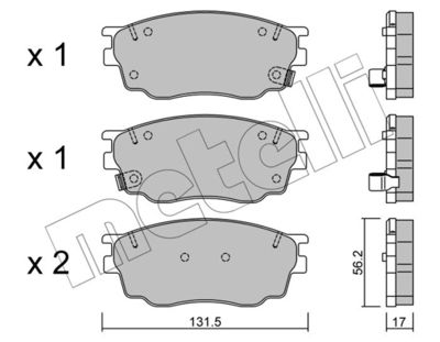 Комплект тормозных колодок, дисковый тормоз METELLI 22-0475-0 для MAZDA 6