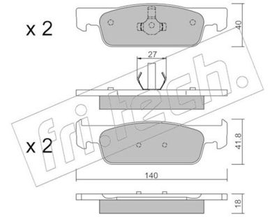 Sada brzdových destiček, kotoučová brzda fri.tech. 991.3