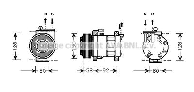 AVA QUALITY COOLING ALAK009 Компрессор кондиционера  для ALFA ROMEO 147 (Альфа-ромео 147)