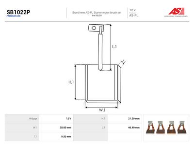 Børste, starter AUTOSTARTER SB1022P for CATERPILLAR