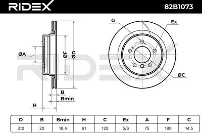спирачен диск RIDEX 82B1073