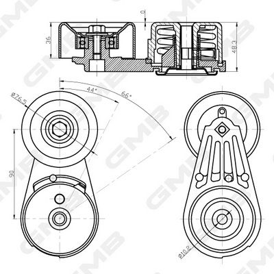 GMB GAT31610 Натяжитель ремня генератора для NISSAN XTERRA (N50) 4.0 4x4