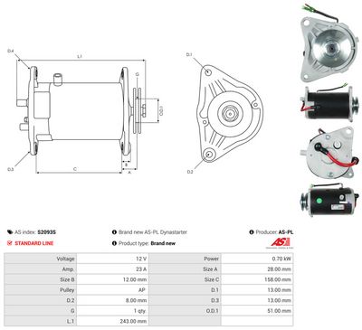 GENERATOR START AS-PL S2093S 4