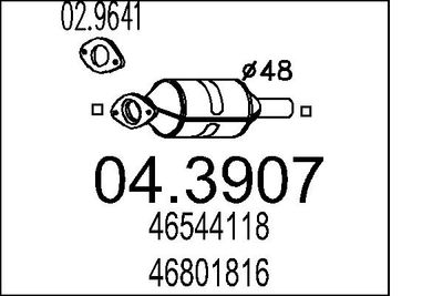 Катализатор MTS 04.3907 для FIAT PALIO