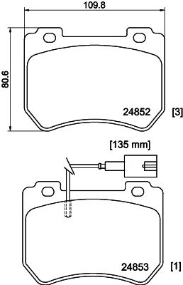 Комплект тормозных колодок, дисковый тормоз 8DB 355 014-651
