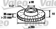 Тормозной диск VALEO 186500 для SAAB 9000