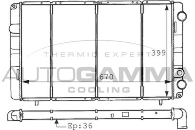 Радиатор, охлаждение двигателя AUTOGAMMA 100915 для RENAULT TRAFIC