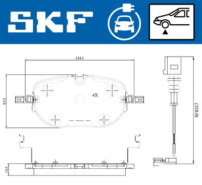 BREMSBELAGSATZ SCHEIBENBREMSE SKF VKBP85011EV 1