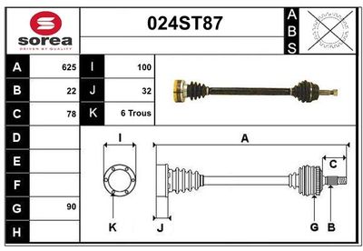STARTCAR 024ST87 Полуось в сборе для VW PASSAT B2 Variant (33B) 1.8 Syncro STARTCAR 024ST87 Полуось в сборе для VW PASSAT B2 Variant (33B) 1.8 Syncro
