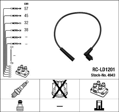 Комплект проводов зажигания NGK 4943 для LADA NOVA