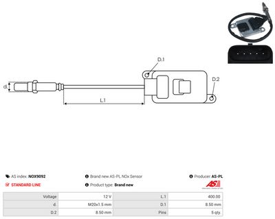 SENZOR NOX INJECTIE ADITIV AS-PL NOX9092 2