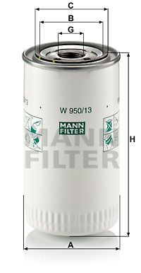 Oljefilter MANN-FILTER W 950/13