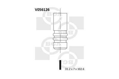 BGA V056126 Клапан выпускной  для ALFA ROMEO 164 (Альфа-ромео 164)