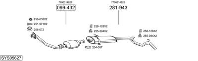 Układ wydechowy BOSAL SYS05627