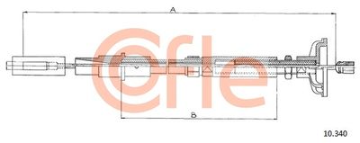 Трос, управление сцеплением COFLE 92.10.340 для VW JETTA