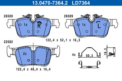 Brake Pad Set, disc brake 13.0470-7364.2