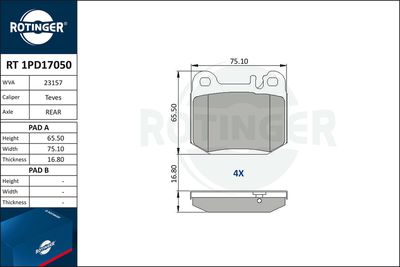 Brake pad set, disc brake