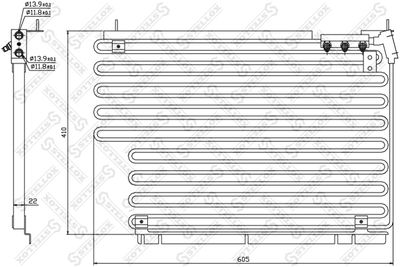 Конденсатор, кондиционер STELLOX 10-45304-SX для VOLVO V90