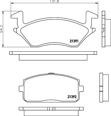 Комплект тормозных колодок, дисковый тормоз TEXTAR 2139101 для TOYOTA STARLET