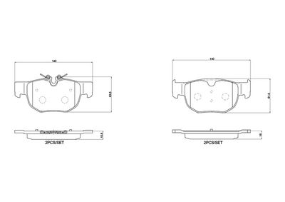Zestaw klocków hamulcowych, hamulce tarczowe BREMBO P 36 039