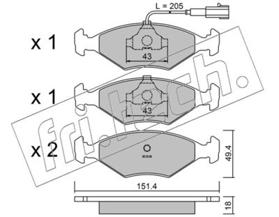 fri.tech. 059.4 Тормозные колодки и сигнализаторы  для LANCIA DEDRA SW (835_) 1.8 GT 16V (835EH)