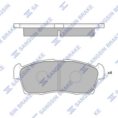 Комплект тормозных колодок, дисковый тормоз Hi-Q SP1592 для SUZUKI ALTO