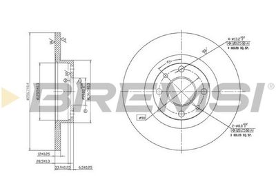 Тормозной диск BREMSI CD6141S для FIAT JAGST