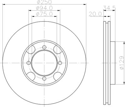 MINTEX MDC580 Тормозные диски  для MAZDA 626 II Hatchback (GC) 2.0