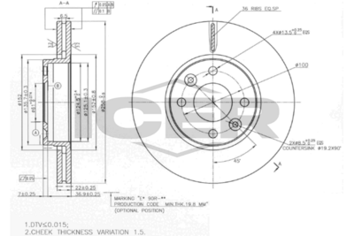 спирачен диск ICER 78BD3110-2
