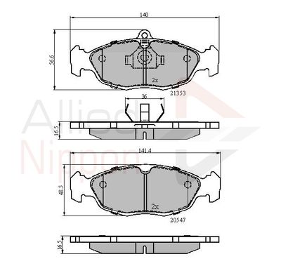 Комплект тормозных колодок, дисковый тормоз COMLINE ADB0134 для DAEWOO LEMANS
