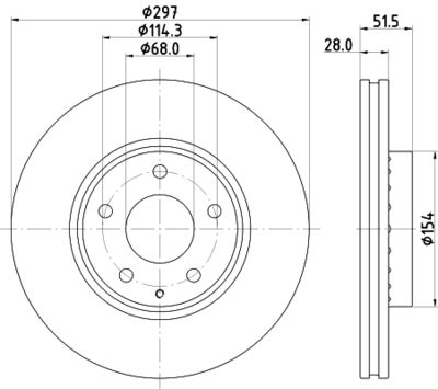 Тормозной диск HELLA 8DD 355 126-981 для MAZDA CX-5
