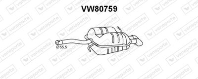 Глушитель выхлопных газов конечный VENEPORTE VW80759 для VW PASSAT