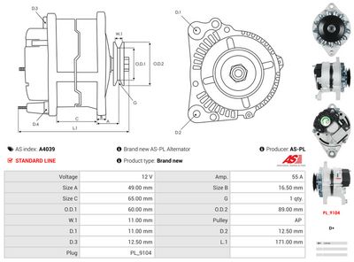 GENERATOR / ALTERNATOR AS-PL A4039 4