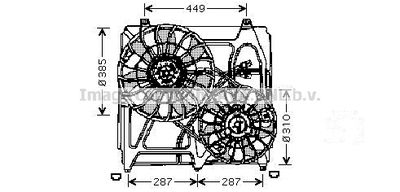 Вентилятор, охлаждение двигателя AVA QUALITY COOLING KA7509 для KIA SORENTO