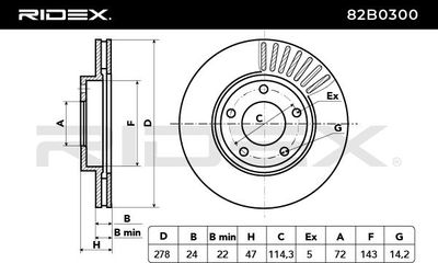 спирачен диск RIDEX 82B0300