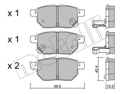 Комплект тормозных колодок, дисковый тормоз METELLI 22-0746-1 для LEXUS CT
