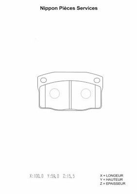 NPS D360O05 Тормозные колодки и сигнализаторы для OPEL CORSA A Наклонная задняя часть (S83) 1.5 D (F08, M08, F68, M68)