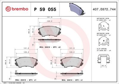 Brake Pad Set, disc brake P 59 055