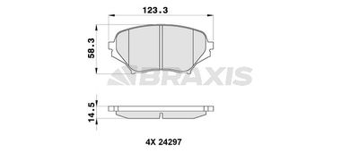Комплект тормозных колодок, дисковый тормоз BRAXIS AB0345 для MAZDA MX-5
