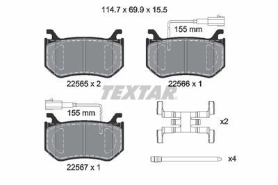 Комплект тормозных колодок, дисковый тормоз TEXTAR 2256501 для ALFA ROMEO STELVIO