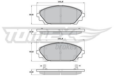 Комплект тормозных колодок, дисковый тормоз TOMEX Brakes TX 17-23 для MAZDA CX-3