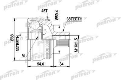 PATRON PCV1435 ШРУС  для AUDI A6 (Ауди А6)
