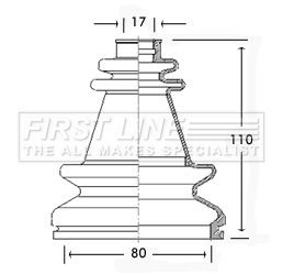 Bellow, drive shaft FIRST LINE FCB2502