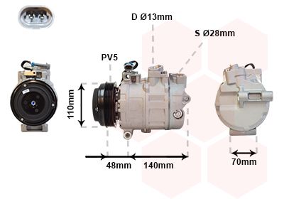 VAN WEZEL Kompressor, Klimaanlage (3700K356)