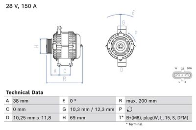 Generator / Alternator BOSCH 6596085360